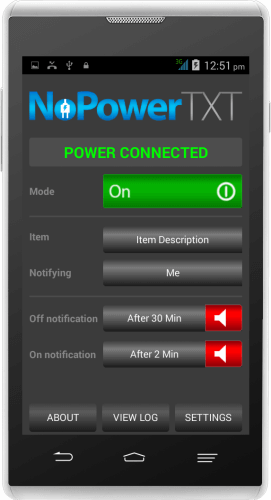 NoPowerTXT Power Connected On Mode